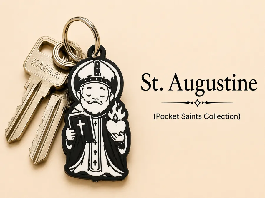 Santo Agustinus — patung saku
